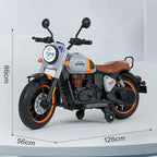 Kids Electric Ride-On Motorcycle with LED Lights, Music & Training Wheels