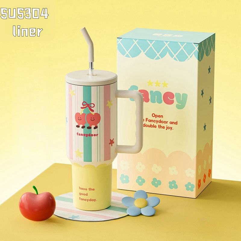 Cute Cat Print Handheld  Mug with Lid & Handle 🐾☕