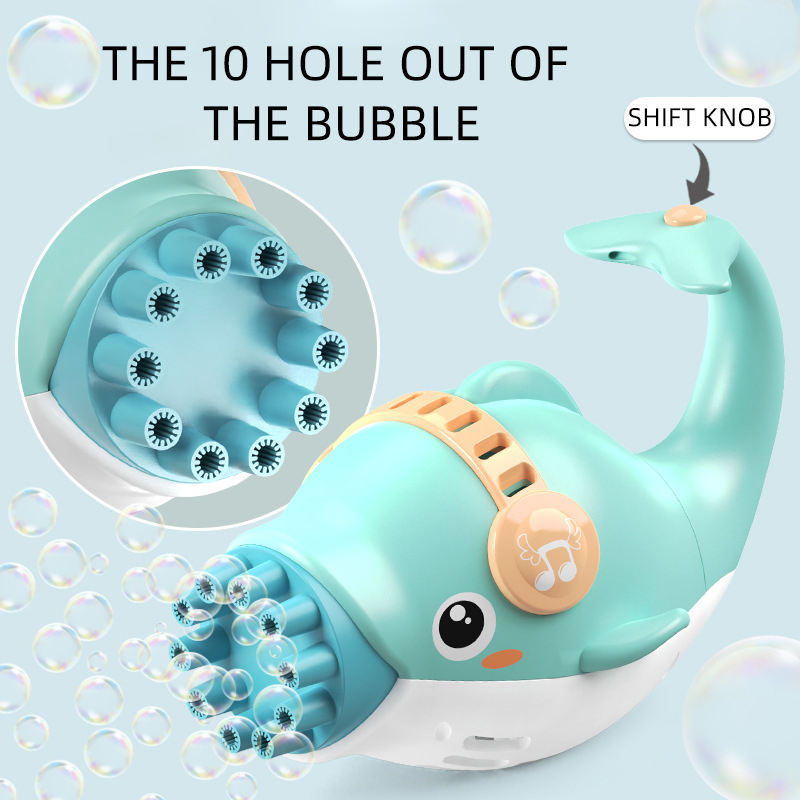 Dolphin Bubble Machine Toy – 10-Hole Automatic Bubble Blower for Kids 🐬🫧
