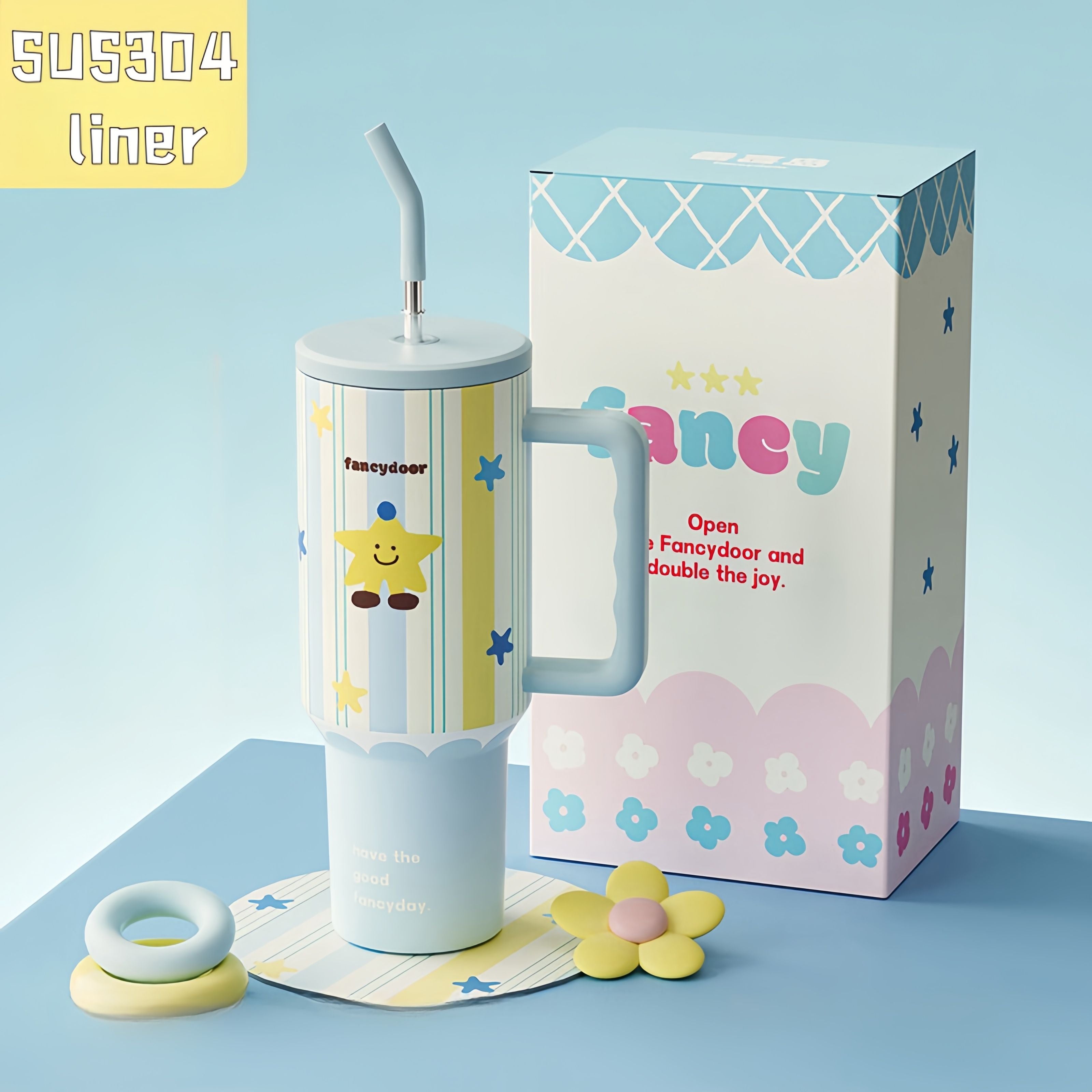 Cute Cat Print Handheld  Mug with Lid & Handle 🐾☕