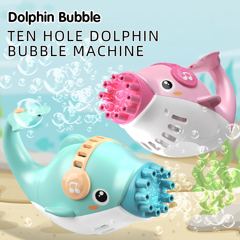Dolphin Bubble Machine Toy – 10-Hole Automatic Bubble Blower for Kids 🐬🫧