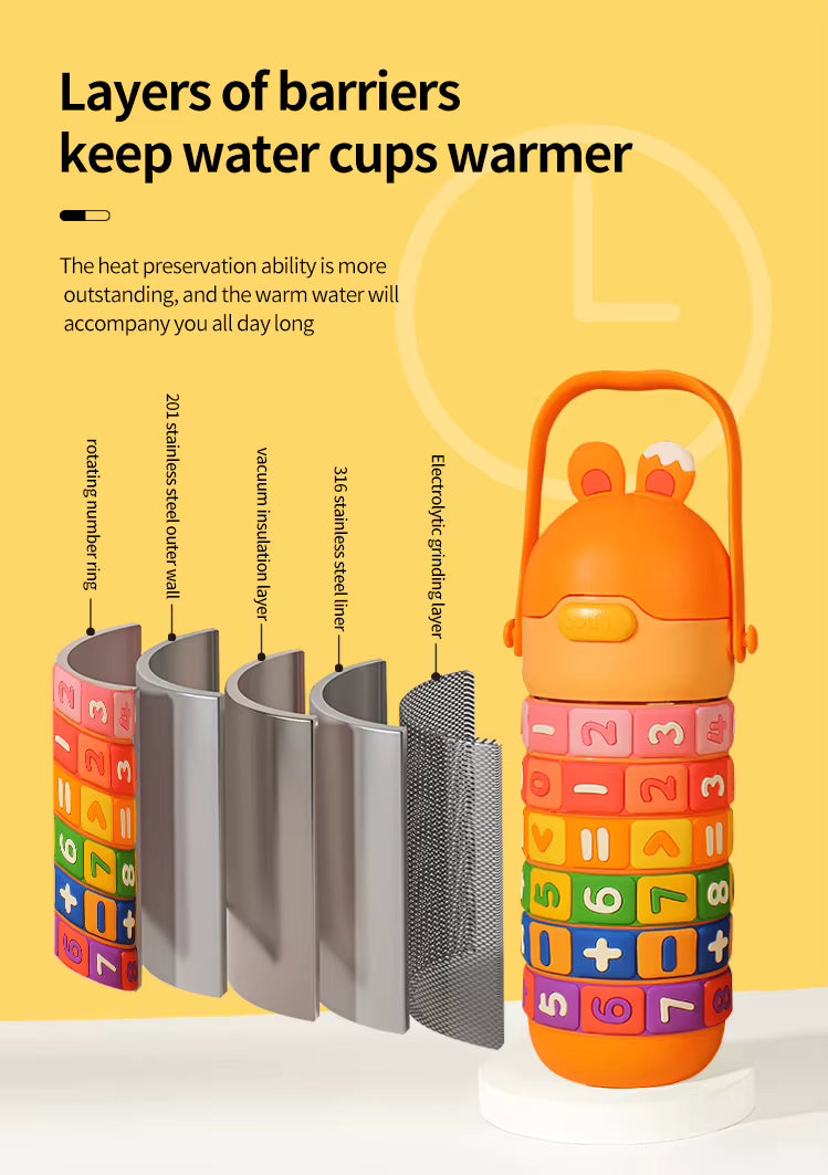 Kids Interactive Counting & Math Learning Bottle with Sling Strap