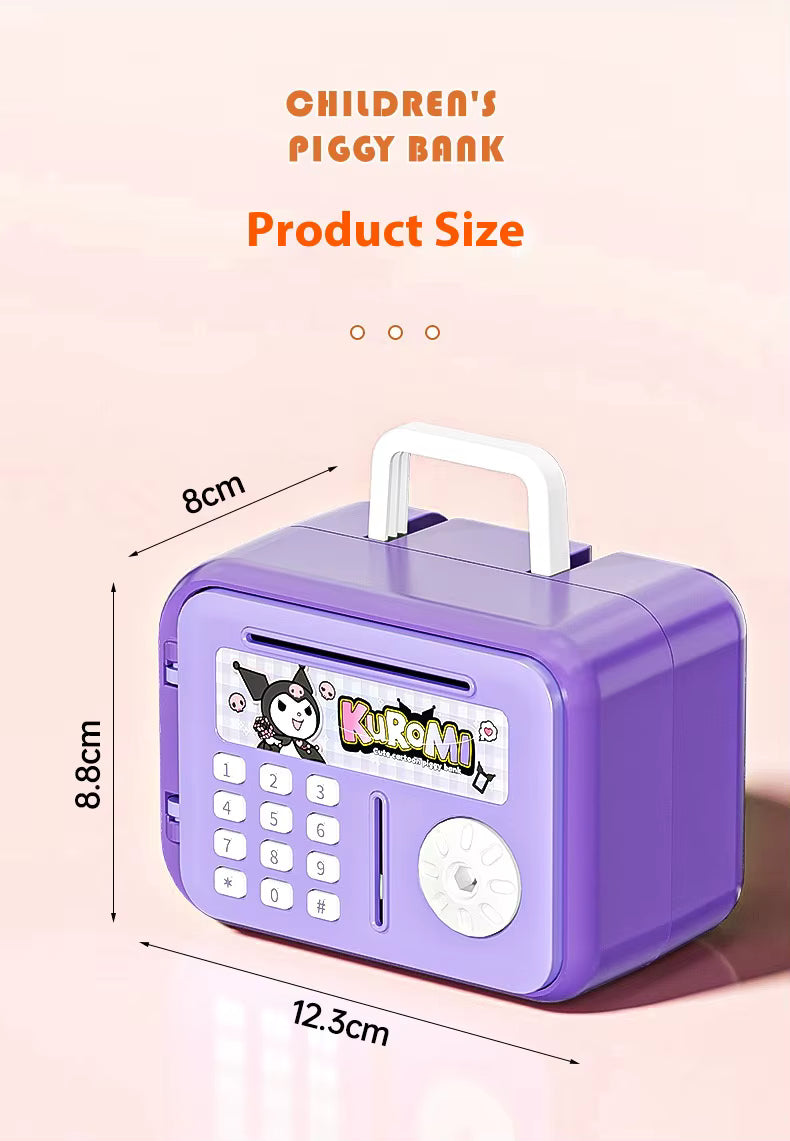 Large-Capacity Safe Plastic Piggy Bank in Box Shape Exclusive Access Savings Gift with Password Entry for Boys and Girls