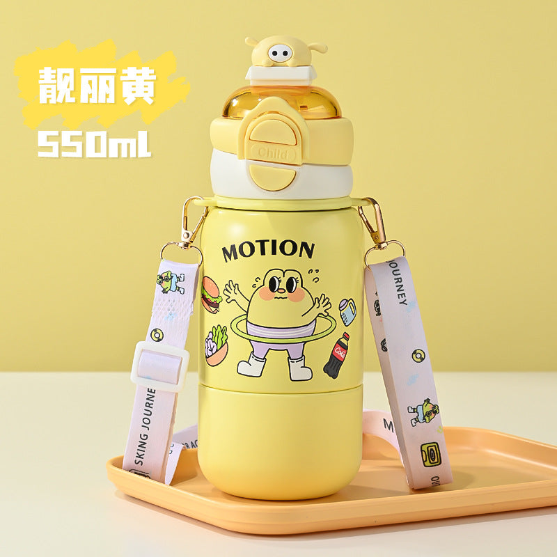 Cute Insulated Kids Water Bottle – Available in Four Fun Colors (Porcelain White, Cool Blue, Heartbeat Pink & Brilliant Yellow)