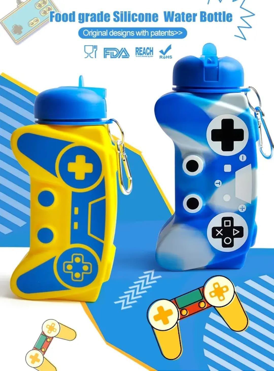 🎮 Game Controller Shape Silicone Water Bottle – 550ML