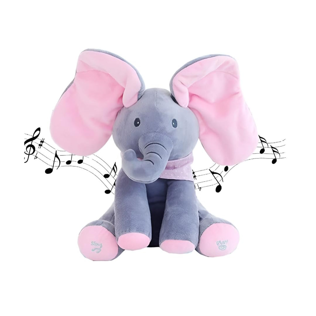 Peekaboo Elephant Plush Toy with Music & Moving Ears