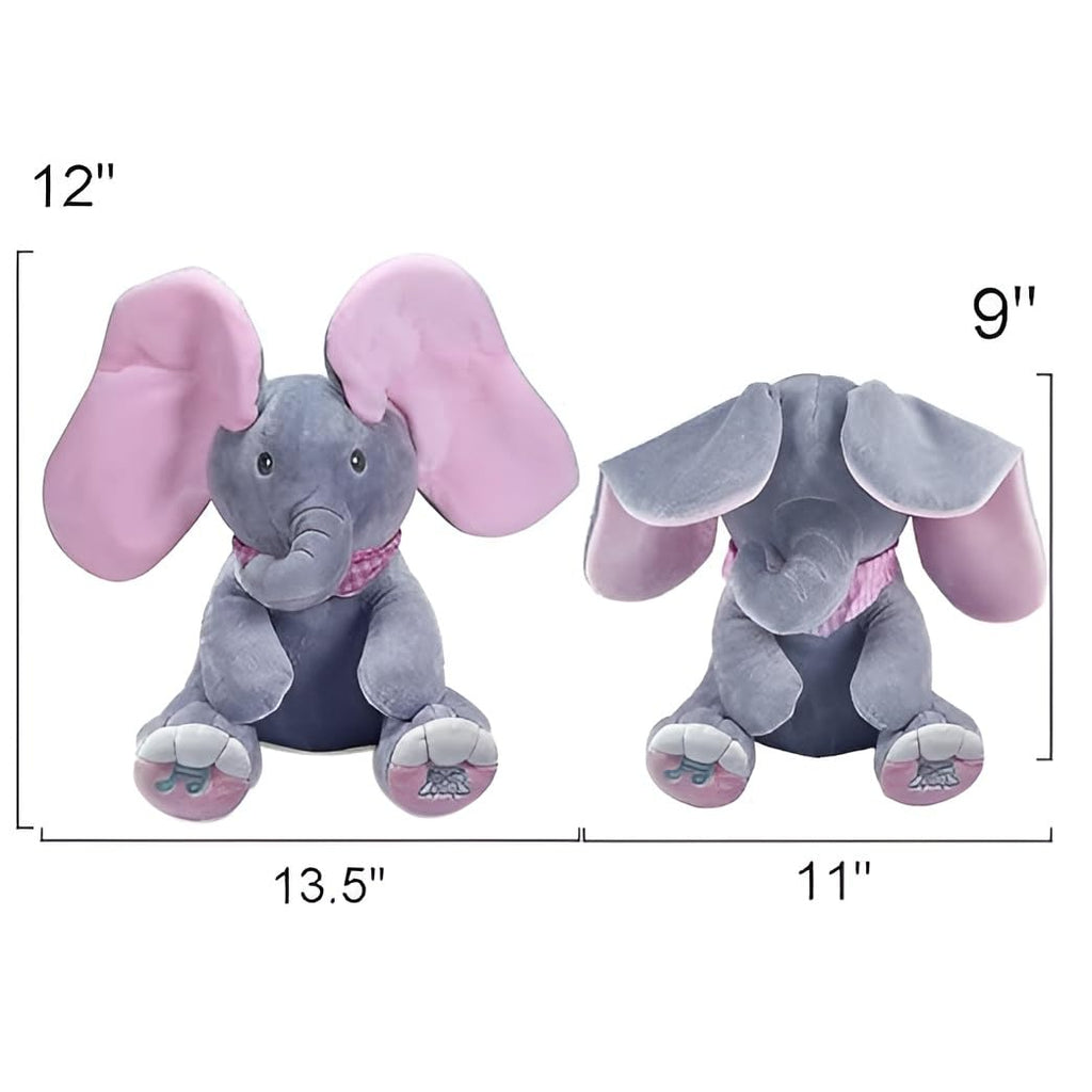 Peekaboo Elephant Plush Toy with Music & Moving Ears