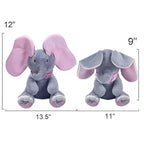 Peekaboo Elephant Plush Toy with Music & Moving Ears