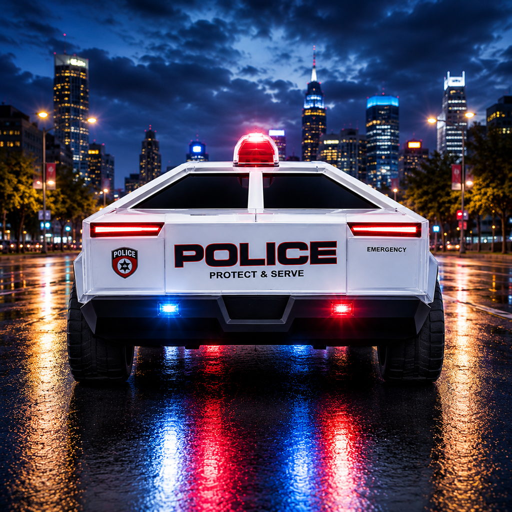 Futuristic Police Car Toy with Flashing Lights