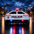 Futuristic Police Car Toy with Flashing Lights