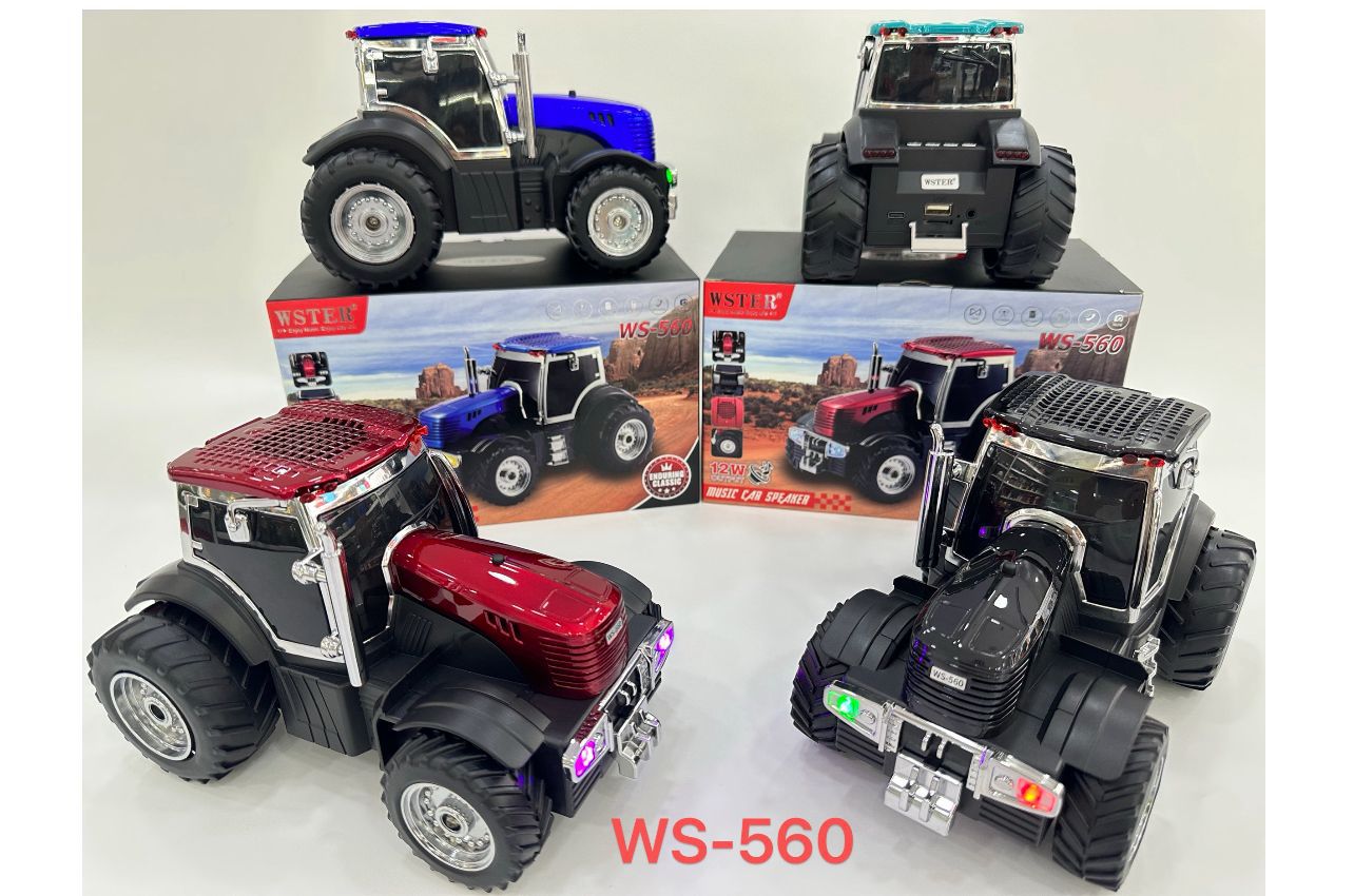 WS-560 12W Tractor Shape Wireless Bluetooth Speaker with LED Lights & Rechargeable Battery
