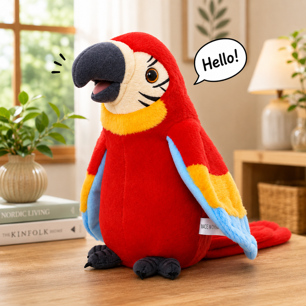 Talking Parrot Plush Toy – Repeats What You Say! 🦜