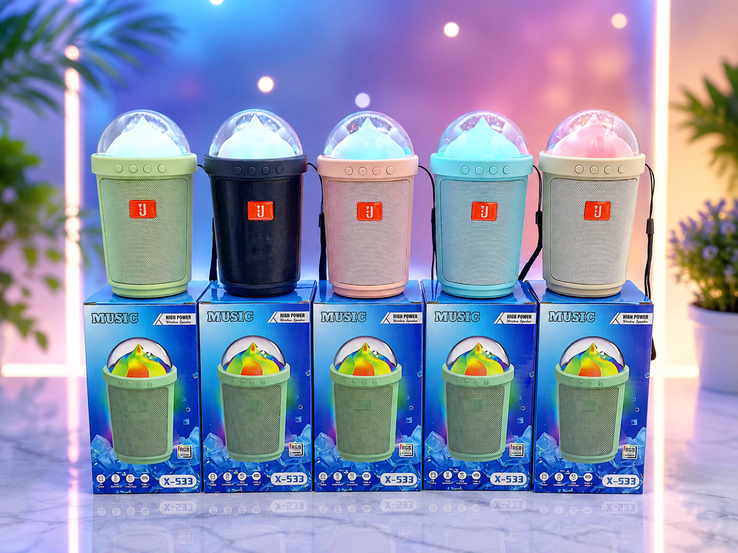 Ice Cream Shape RGB Music Speaker 🍦🔊