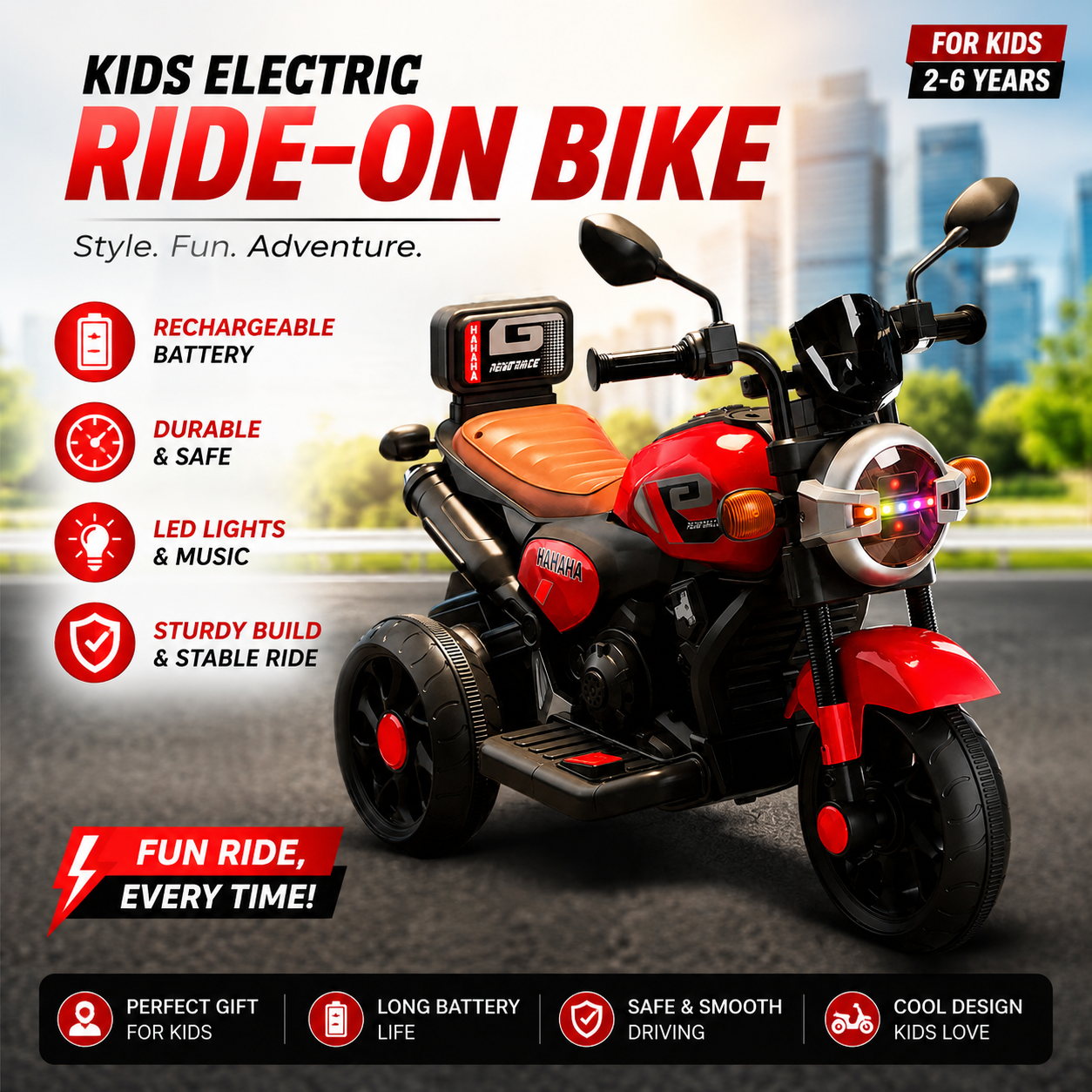 Kids Electric Ride-On Bike