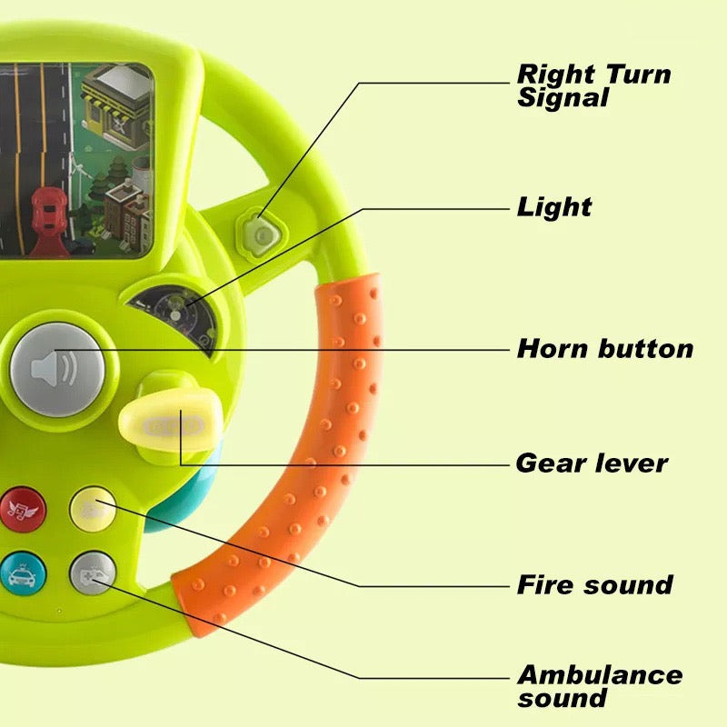 Musical Kids Steering Wheel Toy with Engaging Car Sounds