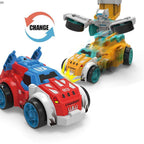 Kids Transforming Car to Robot Toy with Lights & Sound – Pack of 2