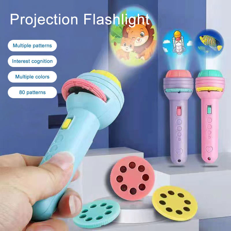 ✨ Kids Animal Projection Flashlight Toy – Fun Learning Projector Torch for Children 🐘🌈