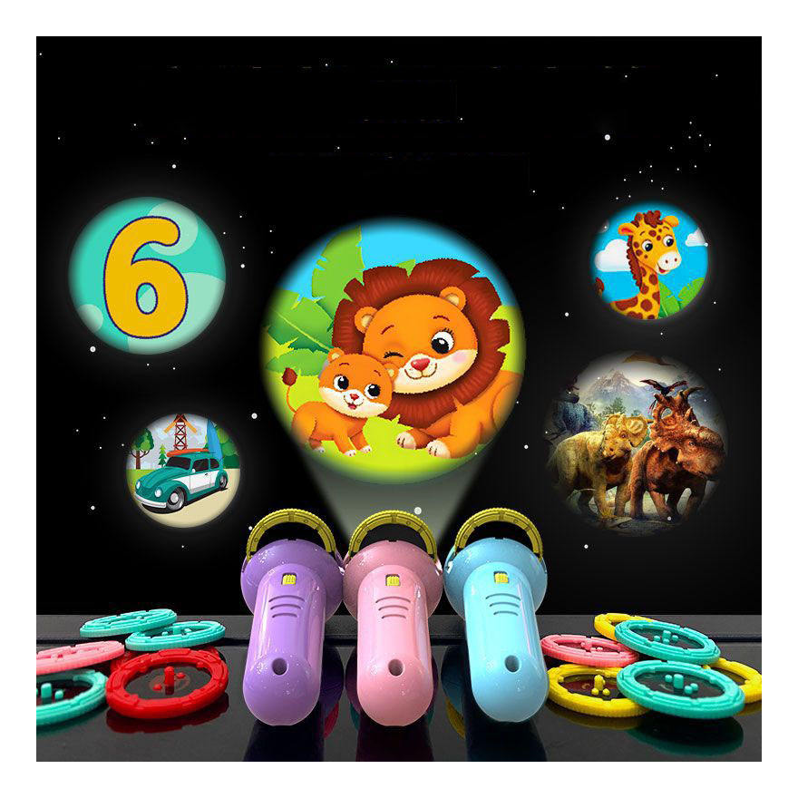 ✨ Kids Animal Projection Flashlight Toy – Fun Learning Projector Torch for Children 🐘🌈