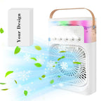 Portable USB Mini Air Cooler Fan with Water Mist & LED Light