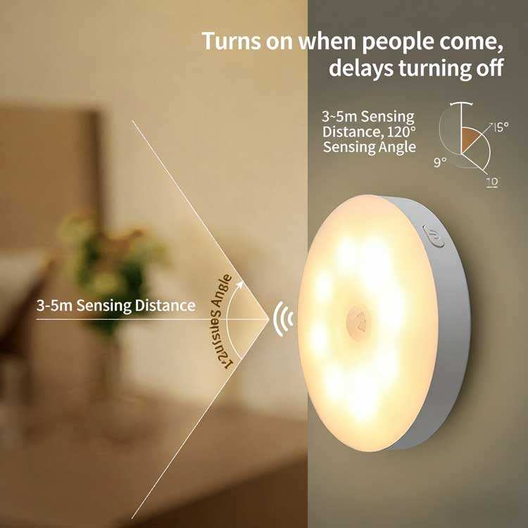 Motion Sensor LED Night Lamp Rechargeable Magnetic Wall Light for Bedroom & Stairs