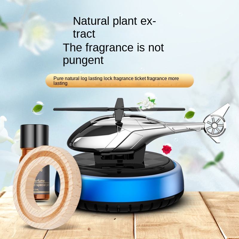 Solar Powered Helicopter Car Air Freshener – Luxury Dashboard Decor