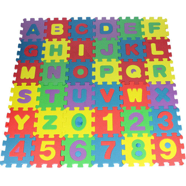 Pack of 2 Educational Alphabet & Number EVA Foam Puzzle Mats for Kids