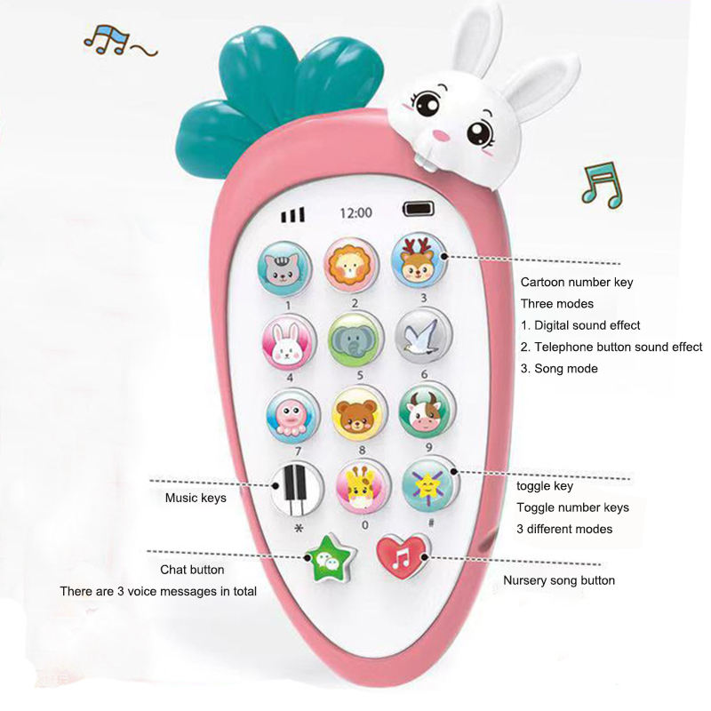 Kids Intelligent Mobile Phone Toy with Music & Learning Modes | Educational Cartoon Phone for Toddlers