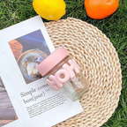 Cute Bubble Letter Glass Tumbler with Straw (Pack Of 2)