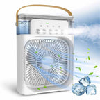 Portable USB Mini Air Cooler Fan with Water Mist & LED Light