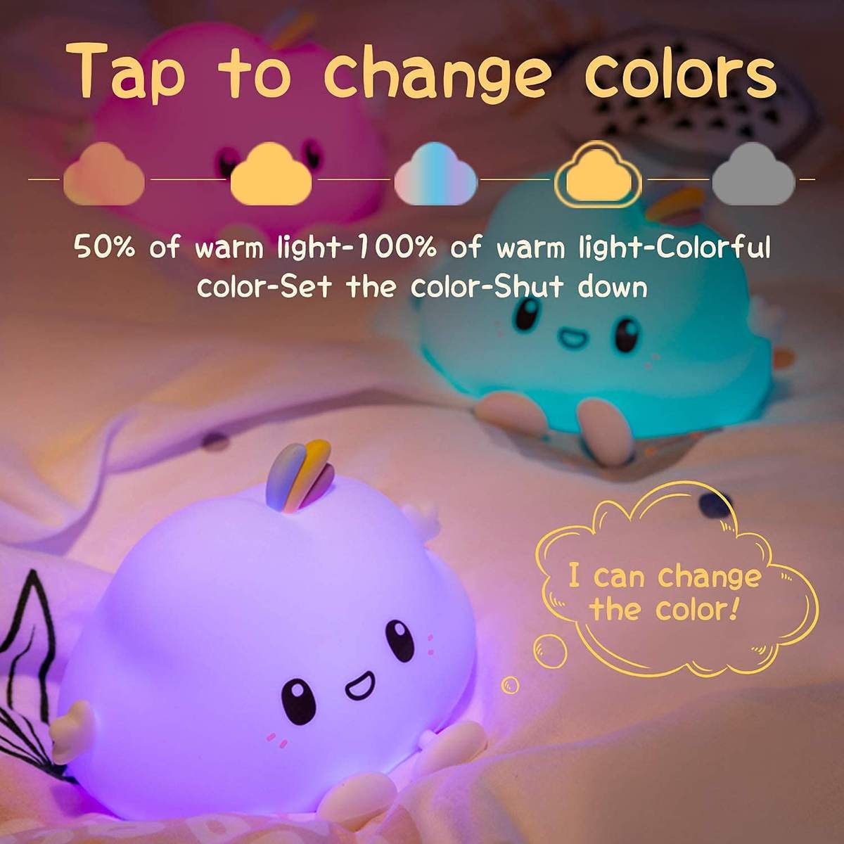 ☁️ RGB Cloud Night Lamp with Remote Control ✨