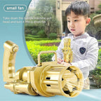 ✨ Electric Gatling Bubble Gun Toy | 8-Hole Automatic Bubble Blaster with Bubble Solution ✨