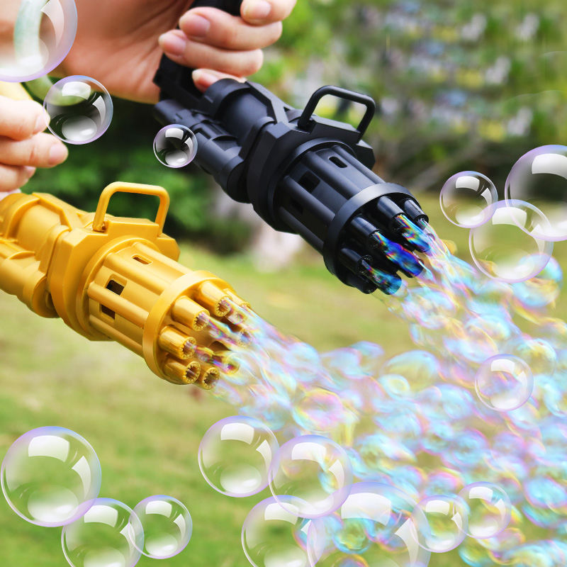 ✨ Electric Gatling Bubble Gun Toy | 8-Hole Automatic Bubble Blaster with Bubble Solution ✨