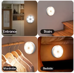 Motion Sensor LED Night Lamp Rechargeable Magnetic Wall Light for Bedroom & Stairs