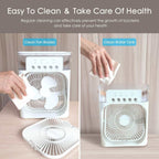 Portable USB Mini Air Cooler Fan with Water Mist & LED Light