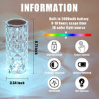 Crystal RGB Diamond Touch Lamp with Remote