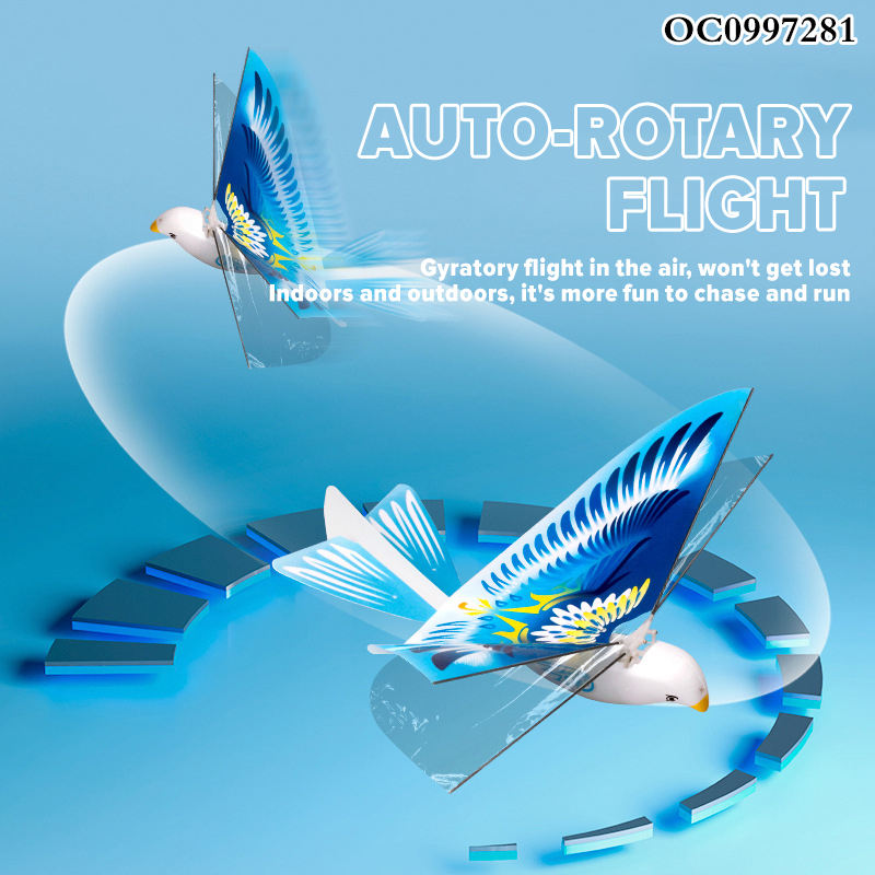 USB Rechargeable Flying Space Bird Toy with LED Lights & Smart Motion Sensor