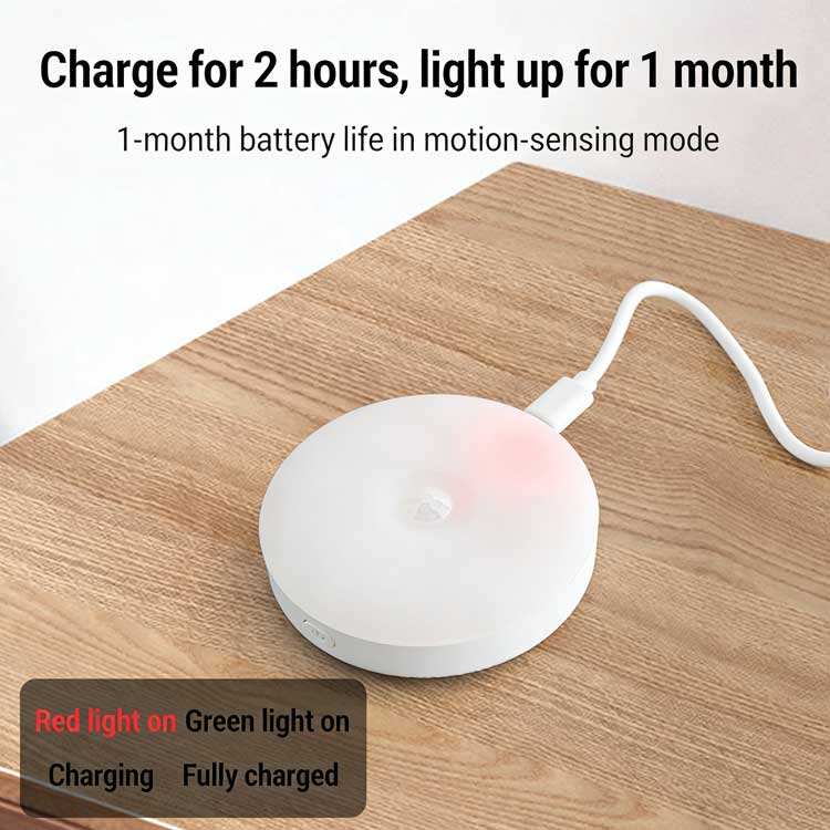 Motion Sensor LED Night Lamp Rechargeable Magnetic Wall Light for Bedroom & Stairs