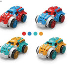 Kids Transforming Car to Robot Toy with Lights & Sound – Pack of 2