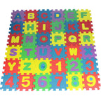 Pack of 2 Educational Alphabet & Number EVA Foam Puzzle Mats for Kids