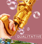 ✨ Electric Gatling Bubble Gun Toy | 8-Hole Automatic Bubble Blaster with Bubble Solution ✨