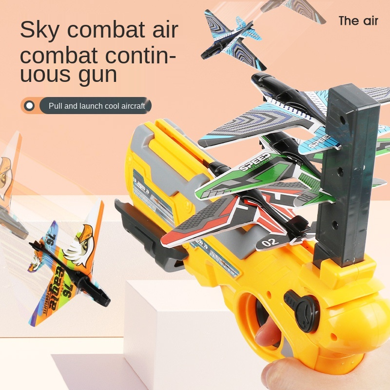 Air Battle Launcher Gun Toy – Foam Glider Plane Shooting Game for Kids
