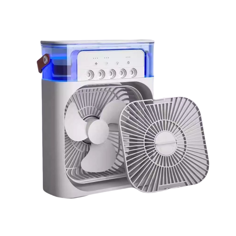 Portable USB Mini Air Cooler Fan with Water Mist & LED Light