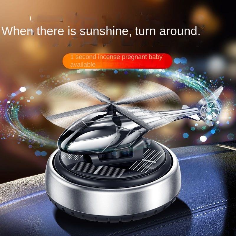 Solar Powered Helicopter Car Air Freshener – Luxury Dashboard Decor