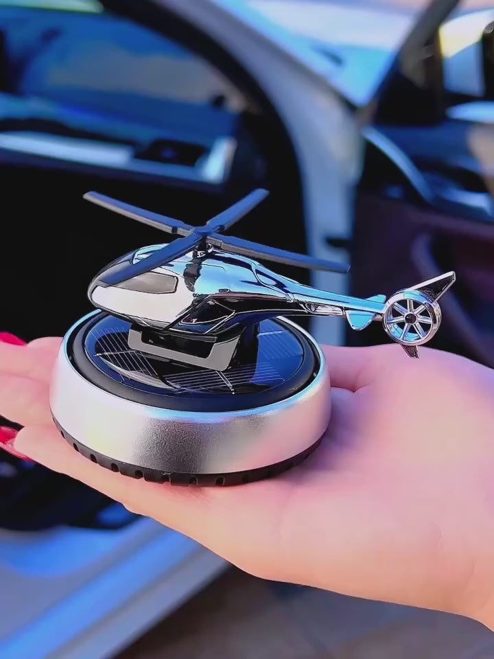 Solar Powered Helicopter Car Air Freshener – Luxury Dashboard Decor