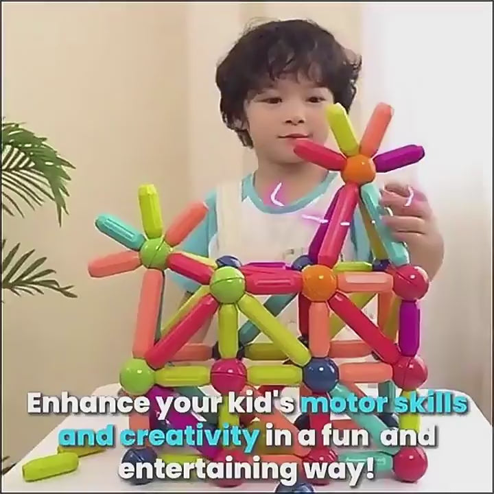 25 PCS Magnetic Bar Building Blocks – STEM Educational Construction Toy for Kids (3+ Years)