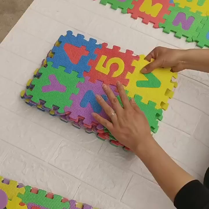 Pack of 2 Educational Alphabet & Number EVA Foam Puzzle Mats for Kids